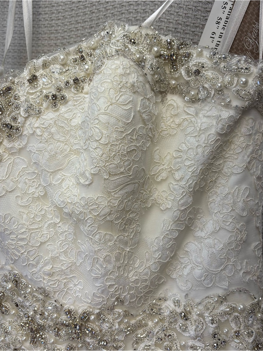 NWT Mori Lee Model 1913 A-Line Wedding Dress Sz 20- Ivory Silver Beading Lace - Picture 5 of 16